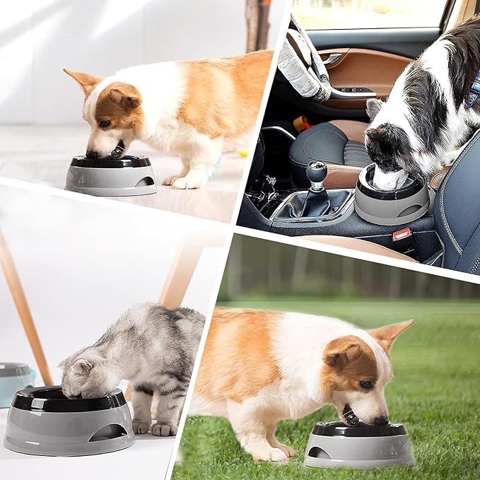 pet water bowl for traveling and cars, anti skid & anti splash & non wet mouth & non spill for dogs and cats